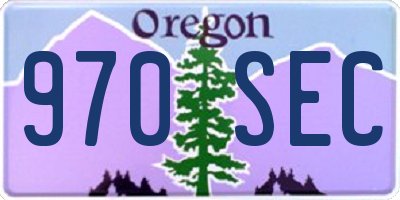 OR license plate 970SEC