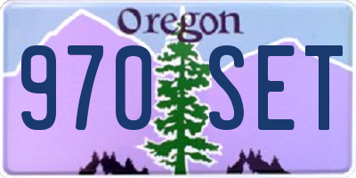 OR license plate 970SET