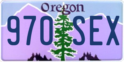 OR license plate 970SEX