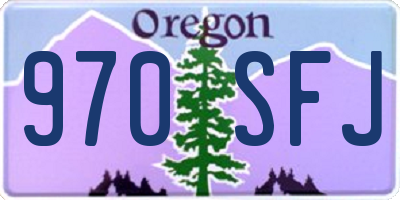 OR license plate 970SFJ