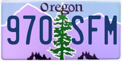 OR license plate 970SFM