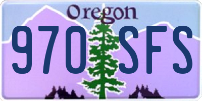 OR license plate 970SFS