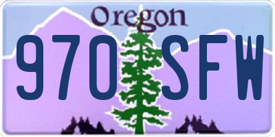 OR license plate 970SFW
