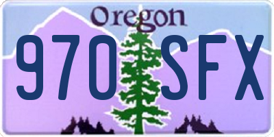 OR license plate 970SFX