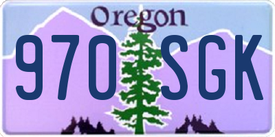 OR license plate 970SGK