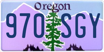 OR license plate 970SGY