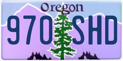 OR license plate 970SHD