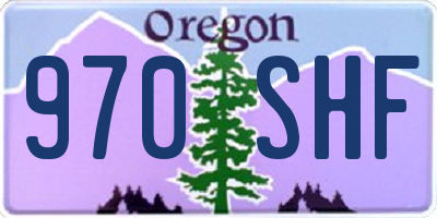 OR license plate 970SHF