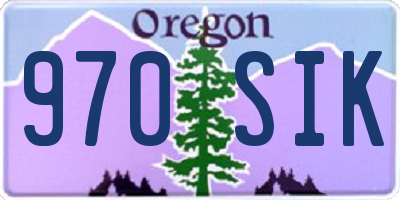 OR license plate 970SIK
