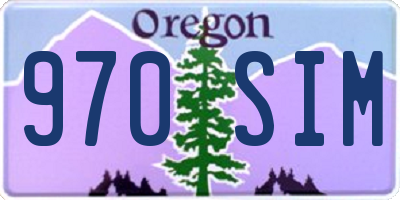 OR license plate 970SIM