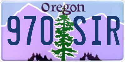 OR license plate 970SIR