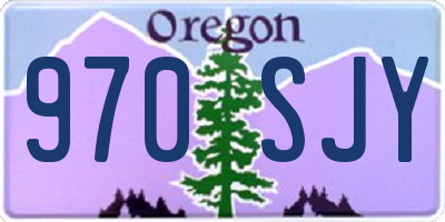 OR license plate 970SJY