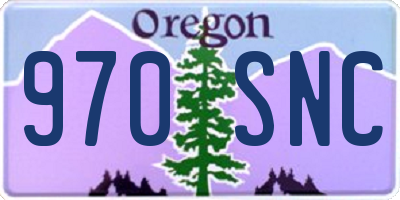 OR license plate 970SNC