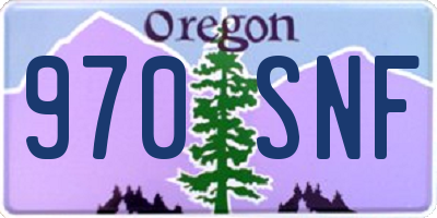 OR license plate 970SNF