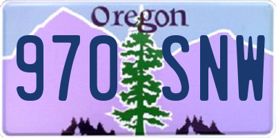 OR license plate 970SNW