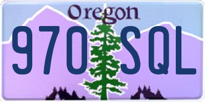 OR license plate 970SQL