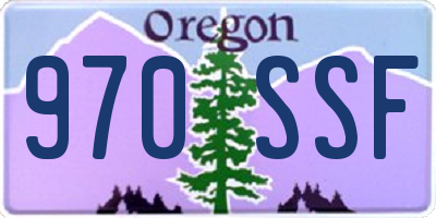 OR license plate 970SSF