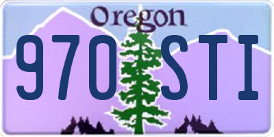 OR license plate 970STI