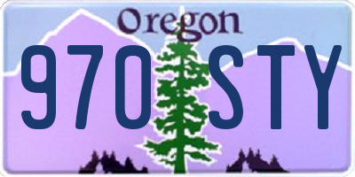 OR license plate 970STY