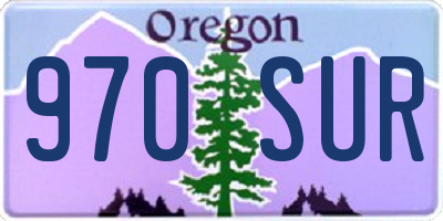 OR license plate 970SUR