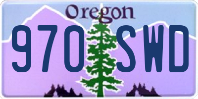 OR license plate 970SWD