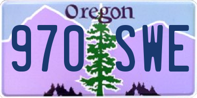 OR license plate 970SWE