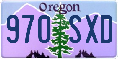 OR license plate 970SXD