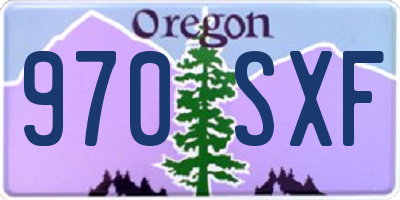 OR license plate 970SXF