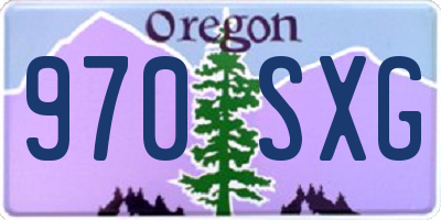 OR license plate 970SXG