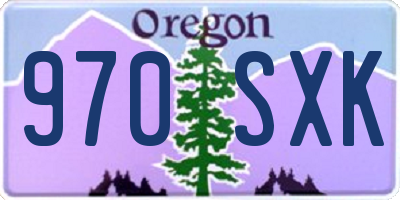 OR license plate 970SXK