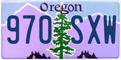OR license plate 970SXW