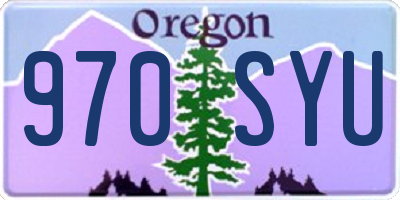 OR license plate 970SYU