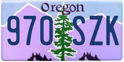 OR license plate 970SZK