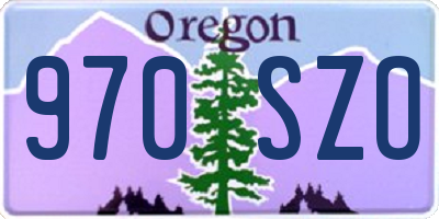 OR license plate 970SZO