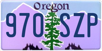 OR license plate 970SZP