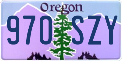 OR license plate 970SZY