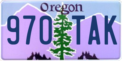 OR license plate 970TAK