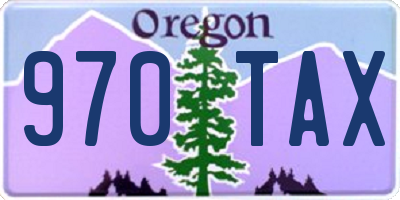 OR license plate 970TAX