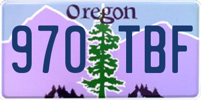 OR license plate 970TBF