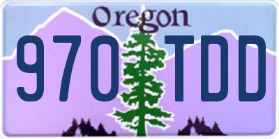 OR license plate 970TDD