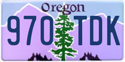 OR license plate 970TDK