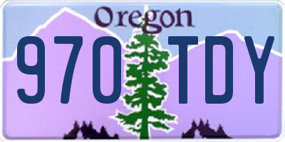 OR license plate 970TDY