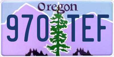OR license plate 970TEF