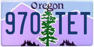 OR license plate 970TET