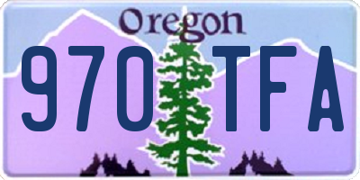 OR license plate 970TFA