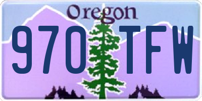 OR license plate 970TFW