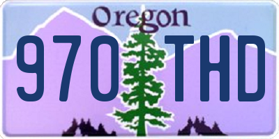 OR license plate 970THD
