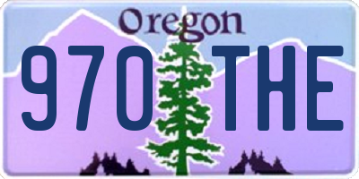 OR license plate 970THE
