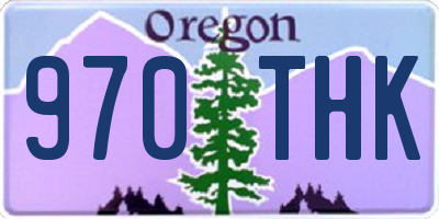 OR license plate 970THK