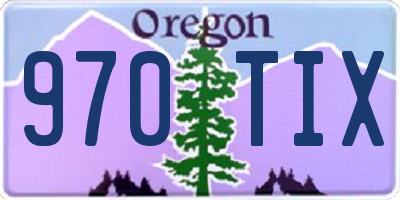 OR license plate 970TIX